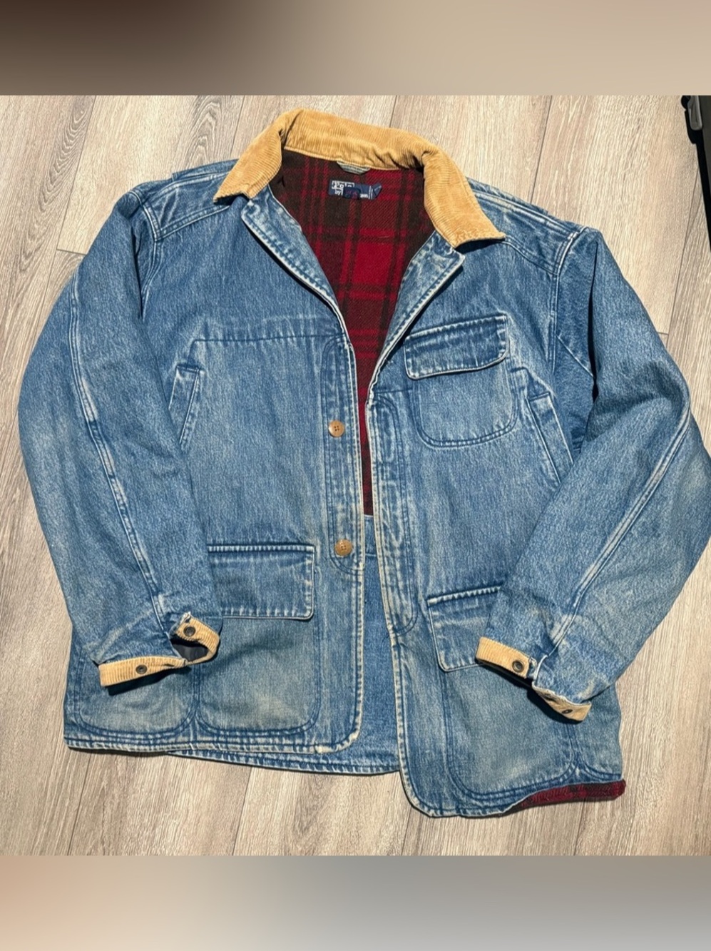 Polo Ralph Lauren Plaid-Lined Denim Jacket XL